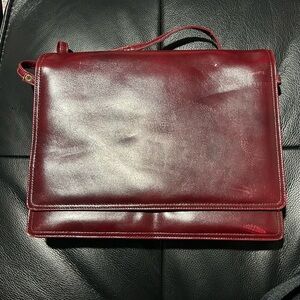 Brooks Brothers Oxblood Leather Shoulder Bag